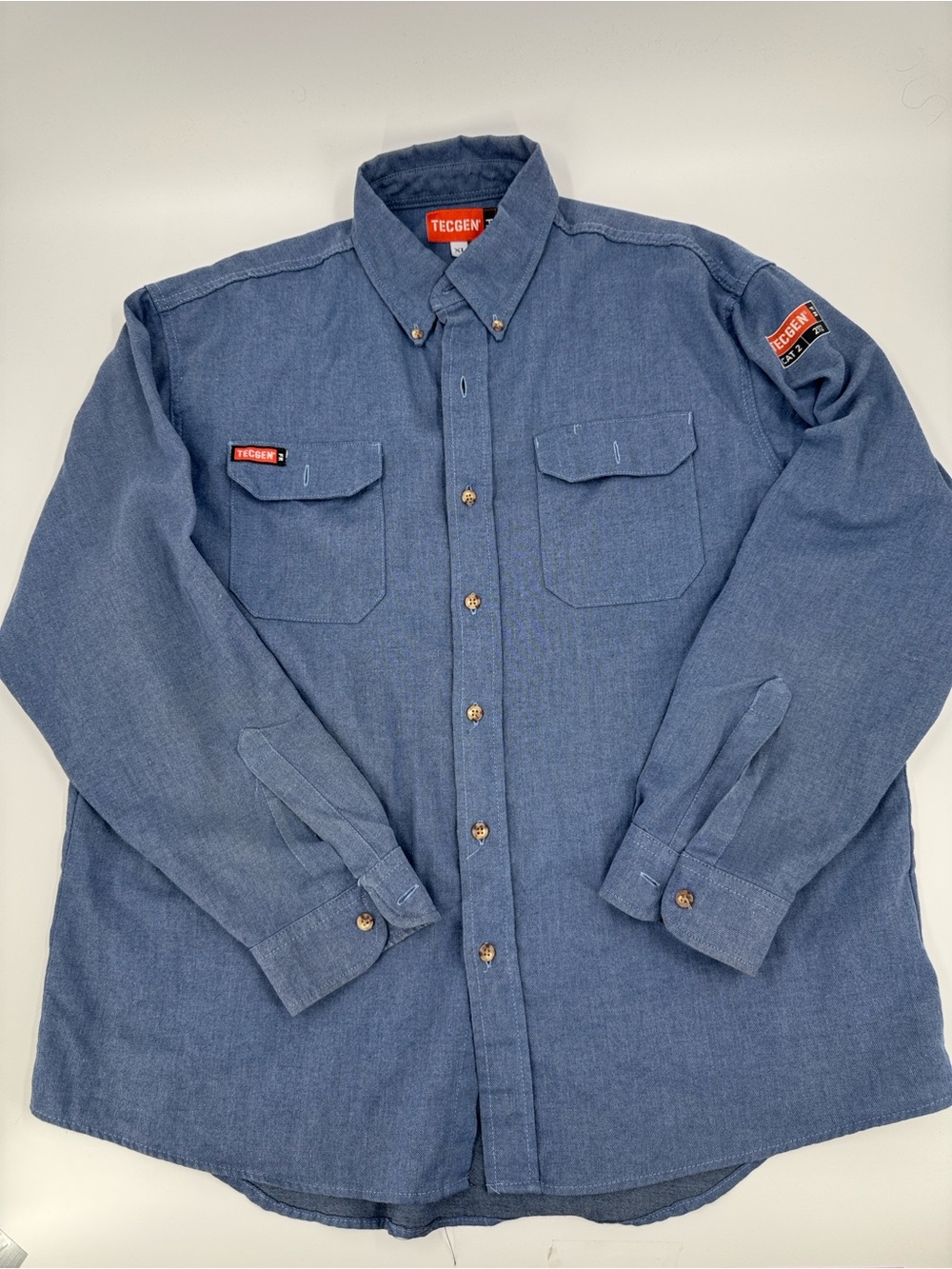 TECGEN FR Men’s XL Flame Resistant Work Shirt 8 Cal Arc Rated